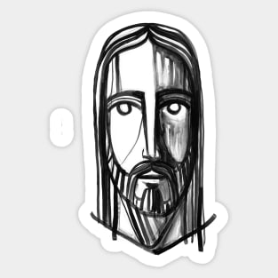 Jesus Christ face ink illustration Sticker